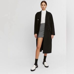 Reformation Angie Loafer Mules (black/white, size 7)